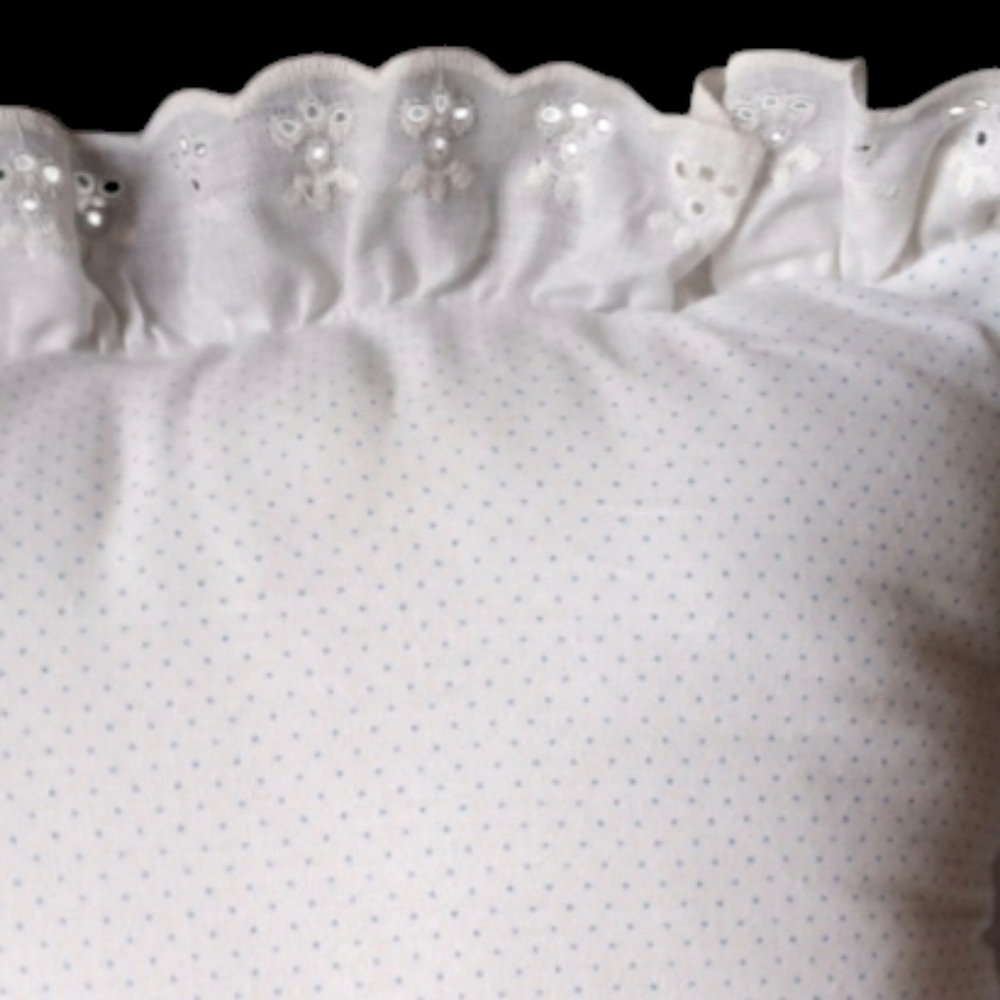 Nursery Pillow Cushion with Fluffy Sheep and Bright Sun appliques Eyelet trim - Picture 8 of 11